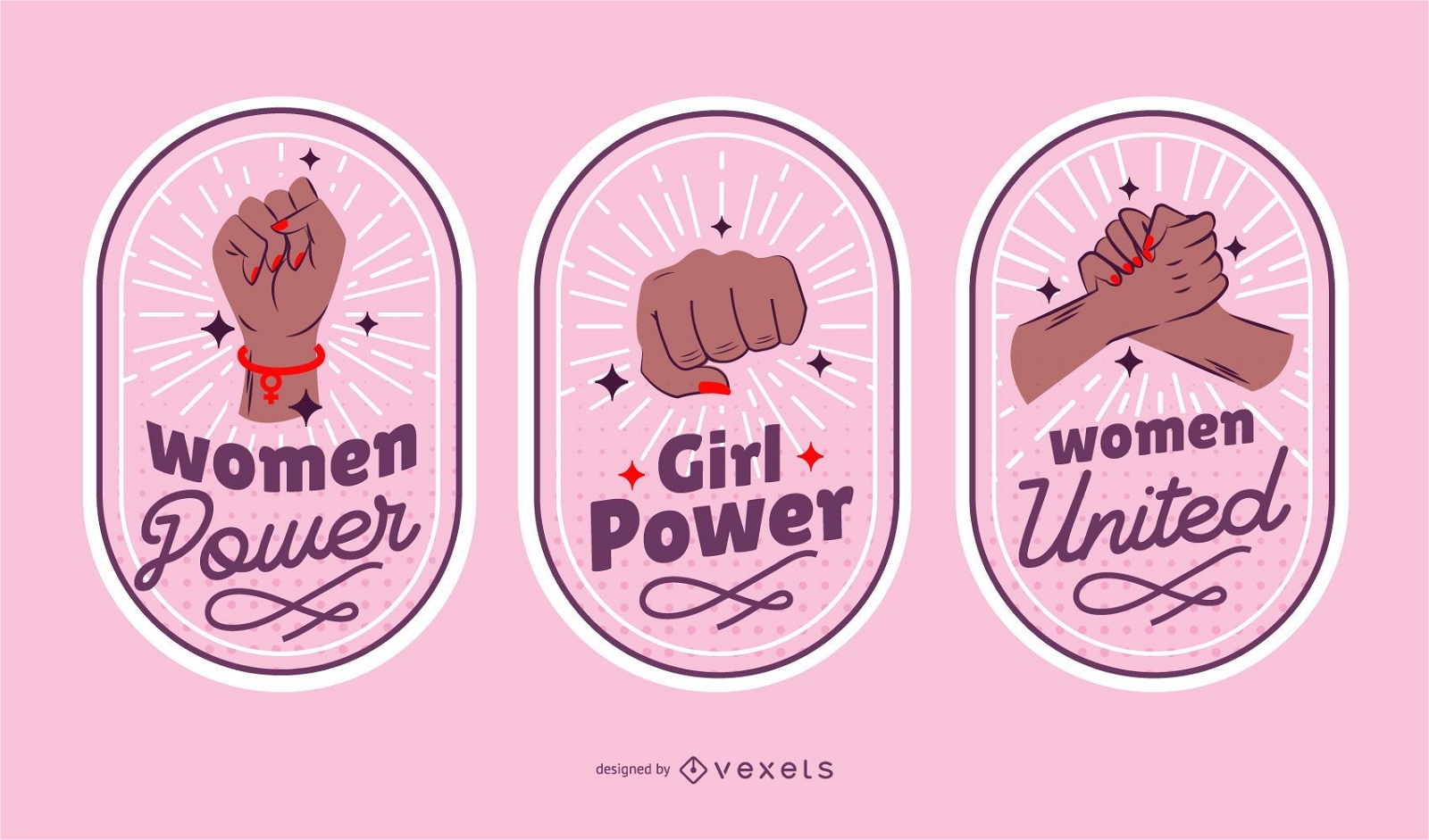 Women's day badges set