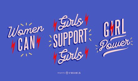 Empoderando el conjunto de letras del día de la mujer.