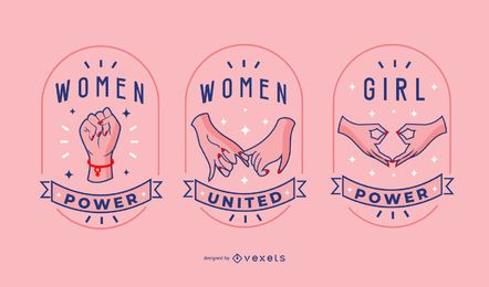 Women day badge set Women day badge set