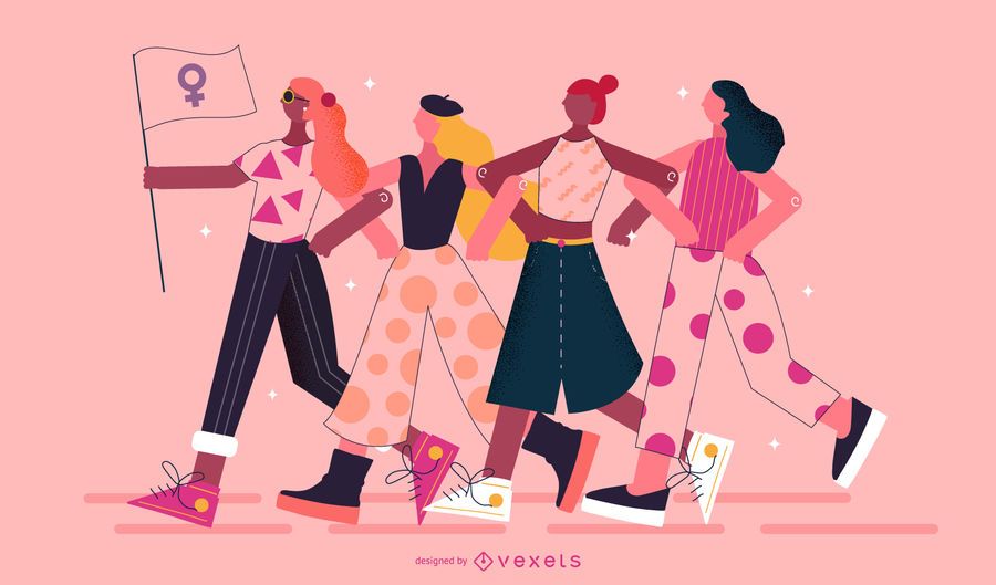 Diseño de personajes para niñas del día de la mujer Diseño de personajes para niñas del día de la mujer