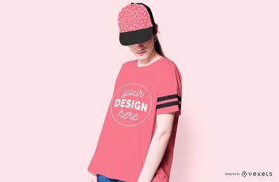 Modell für T-Shirt und Hut Modell für T-Shirt und Hut