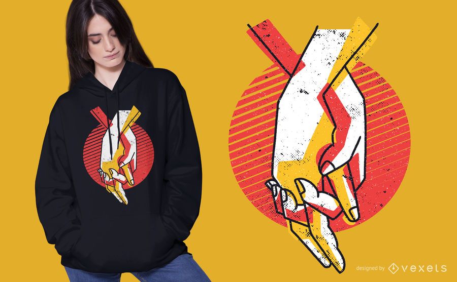 Holding hands t-shirt design Holding hands t-shirt design