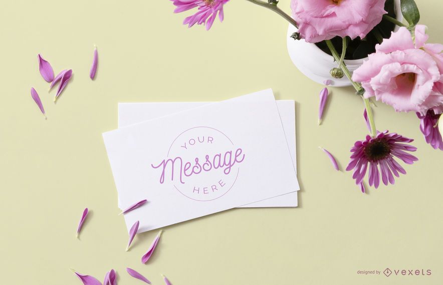 Floral card mockup Floral card mockup