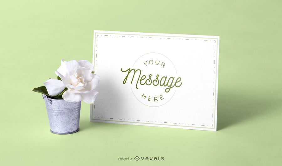 Card and flower mockup Card and flower mockup