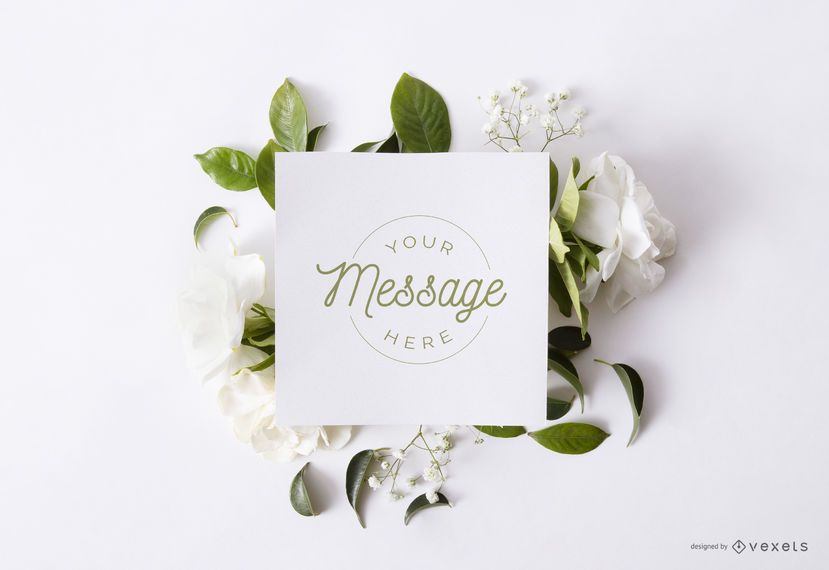 Floral card mockup composition Floral card mockup composition