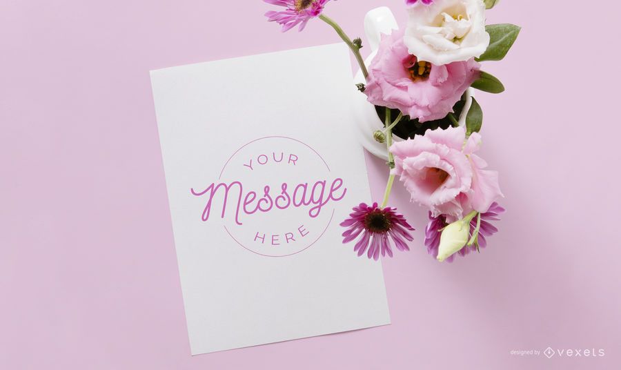 Letter floral mockup Letter floral mockup