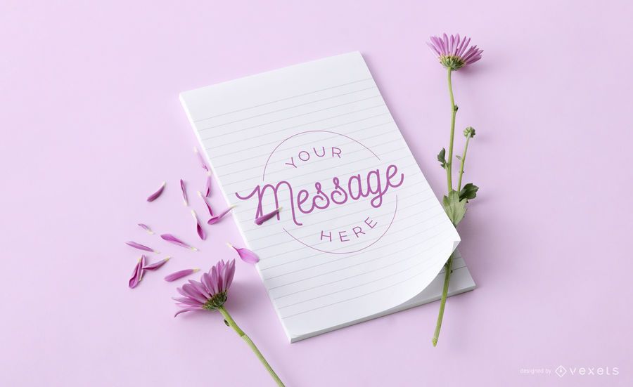 Notebook floral mockup Notebook floral mockup