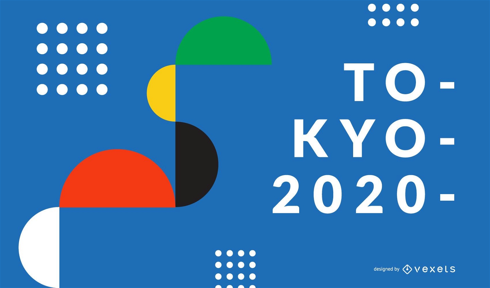 Geometrische Formen Tokio 2020 Hintergrund