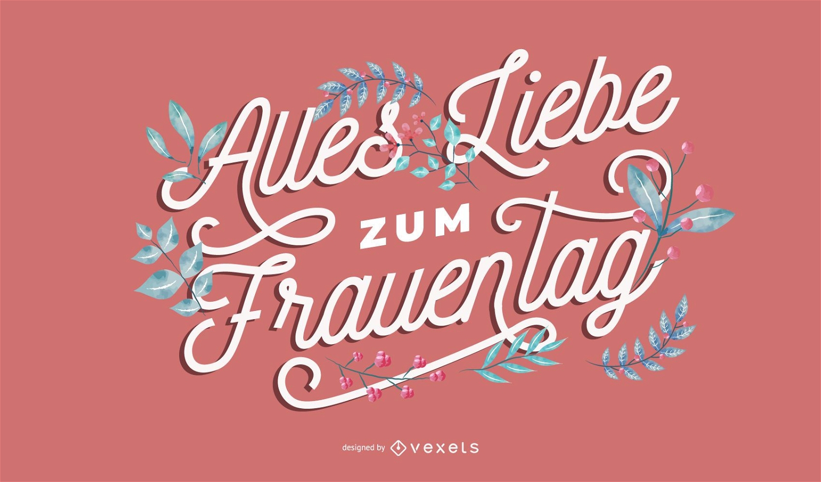 Diseño de letras alemanas del día de la mujer
