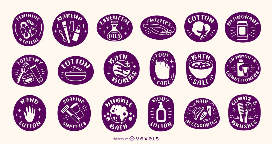 Bath Product Silhouette Label Set Bath Product Silhouette Label Set