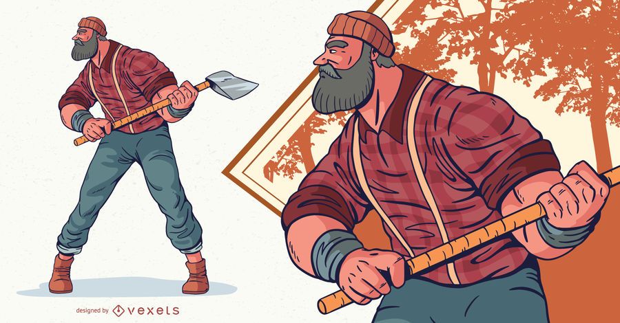 Lumberjack Male Character Illustration Lumberjack Male Character Illustration