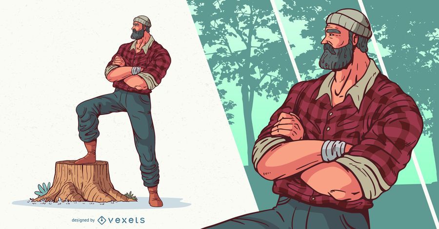 Arms Crossed Lumberjack Character Design Arms Crossed Lumberjack Character Design