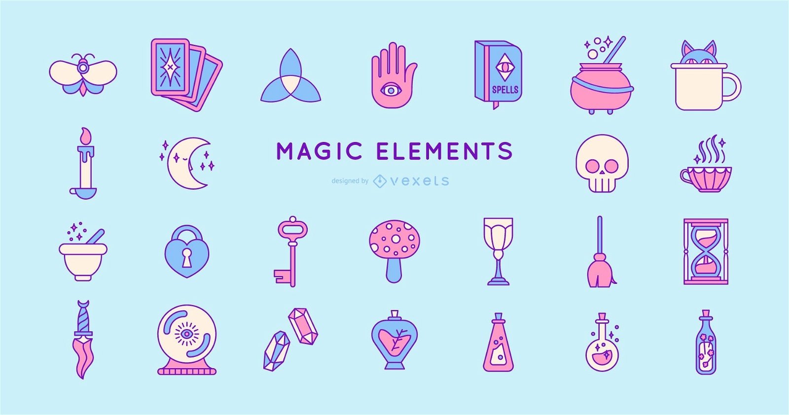 Colored Magic Elements Design Pack