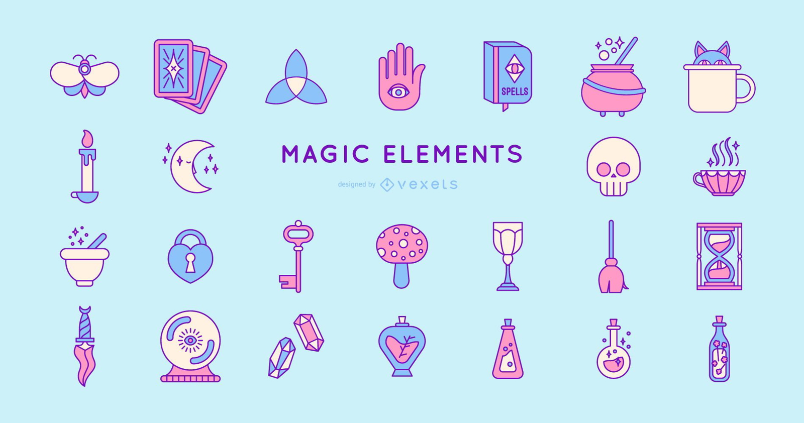 Farbiges Magic Elements Design Pack