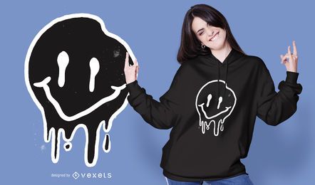 Design de camiseta preta sorridente Design de camiseta preta sorridente