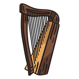 Ilustração de instrumento musical de harpa celta Desenho PNG