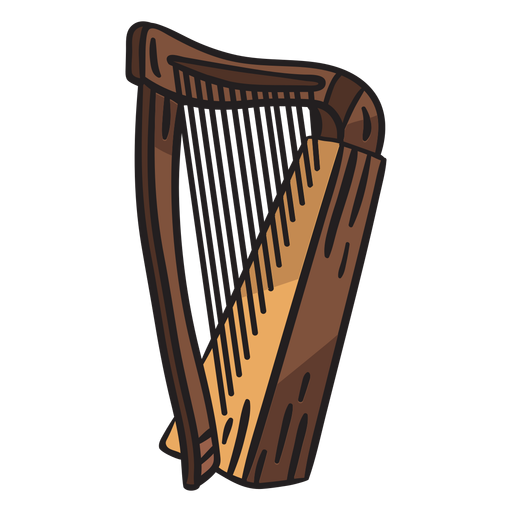 Ilustraci?n de instrumento musical de arpa celta Diseño PNG