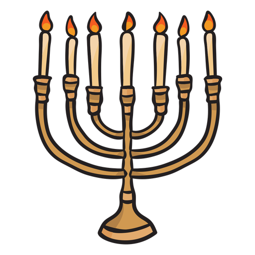 Hanukkah menorah candles jewish illustrationl PNG Design