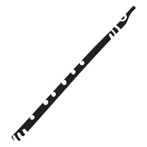 Irish flute traditional black PNG Design