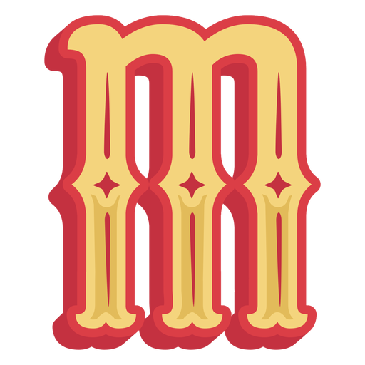 Mexican abc letter m icon