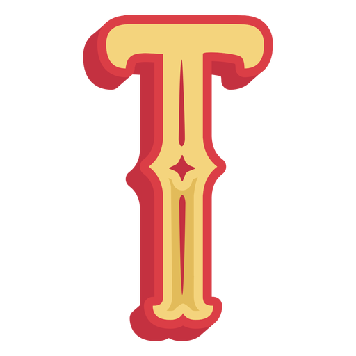 Mexikanische ABC-Buchstaben-T-Ikone PNG-Design