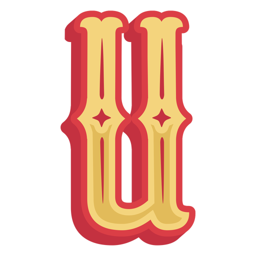 Mexikanischer ABC-Buchstabe u-Symbol PNG-Design