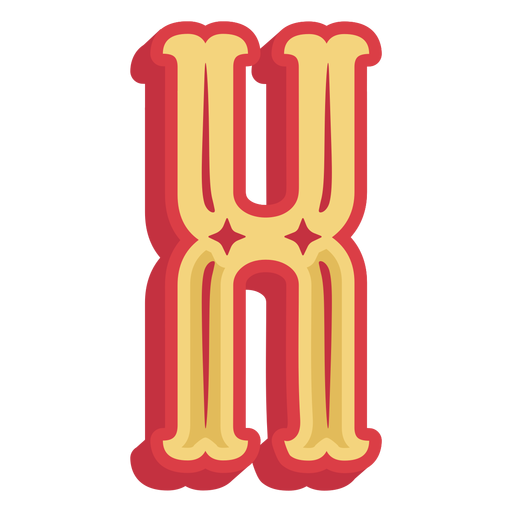 Mexikanischer ABC-Buchstabe x Symbol PNG-Design