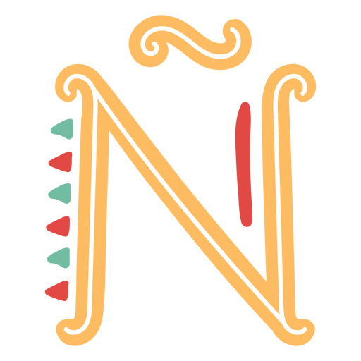 Icono de letra mexicana abc Ã ± Diseño PNG