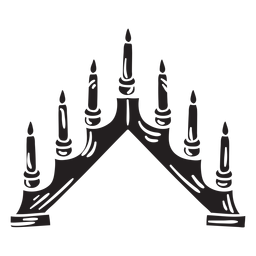 Candelabro sueco velas negras Diseño PNG