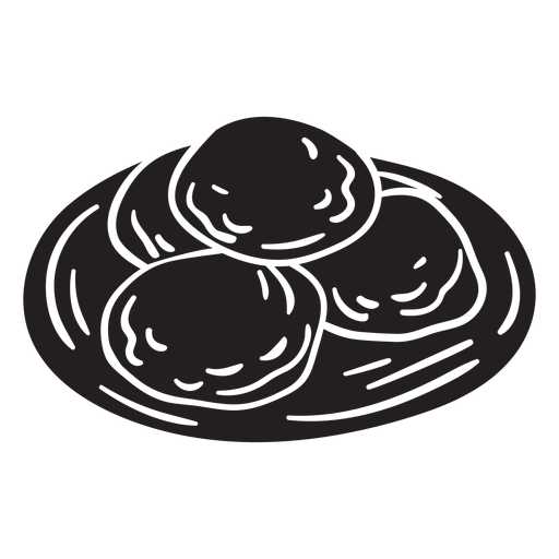 Swedish flatbread food baked black PNG Design