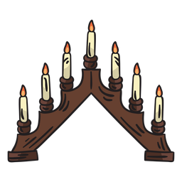 Ilustração de velas tradicionais de candelabros suecos Desenho PNG Transparent PNG