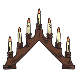 Ilustración de velas tradicionales candelabros suecos Diseño PNG