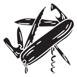 Navaja suiza utility negra Diseño PNG