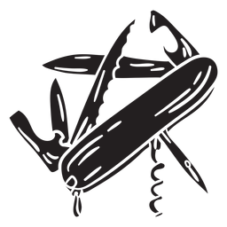 Swiss army knife utility black Transparent PNG