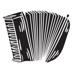 Instrumento musical acordeão preto Desenho PNG
