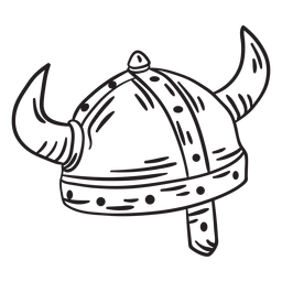 Ancient helmet viking stroke PNG Design