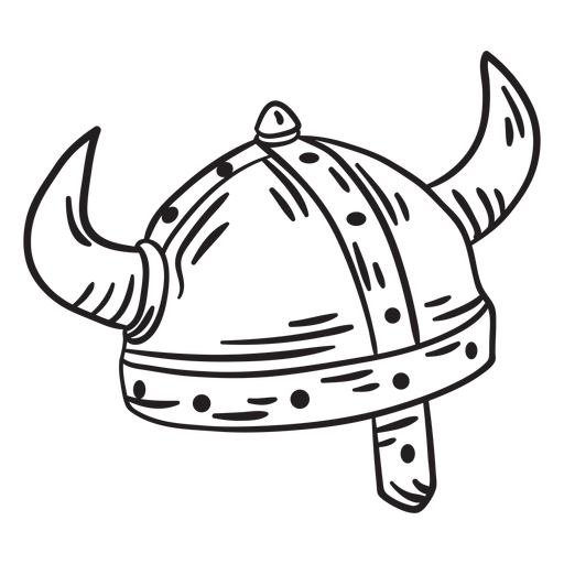 Ancient helmet viking stroke PNG Design