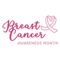 Letras del cáncer de mama del mes de la concientización Transparent PNG