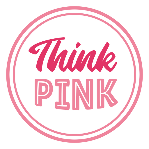 Awareness think pink lettering Transparent PNG & SVG vector file