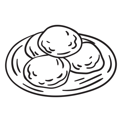Trazo de comida de pan plano horneado Diseño PNG
