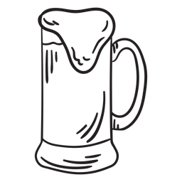 Beer brew foam mug stroke PNG Design Transparent PNG