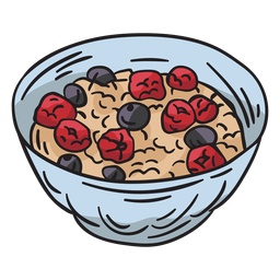 Ilustración de comida de plato de muesli Bircher Diseño PNG