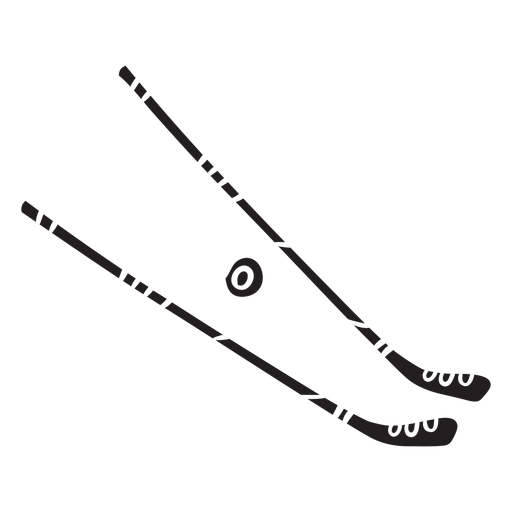 Black hockey sticks illustration PNG Design