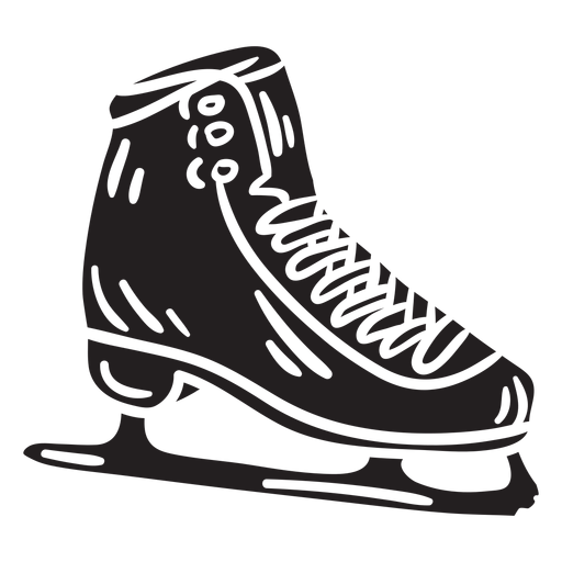 Ilustração de lâmina preta de patinar no gelo Desenho PNG