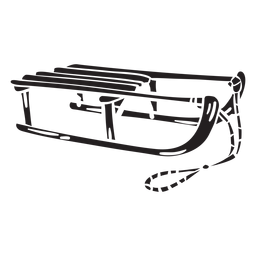 Ilustración plana trineo negro Diseño PNG