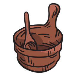 Eimerpfanne Sauna Finnland Illustration PNG-Design