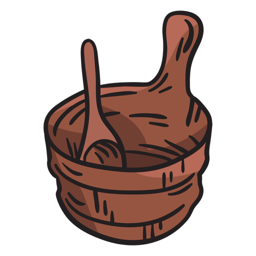 Bucket ladle sauna finland illustration