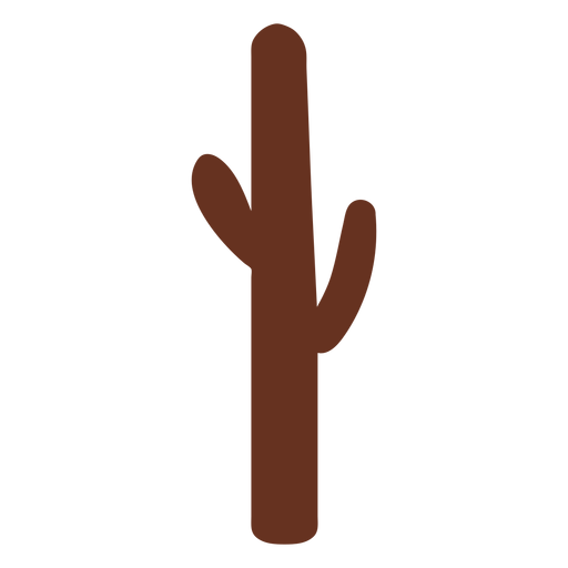 Braune Illustration des Kaktusumrisses PNG-Design