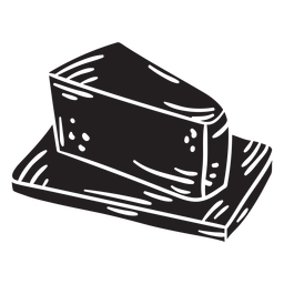 Rebanada de tabla de quesos negra Diseño PNG