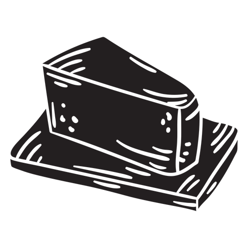 Fatia de tábua de queijo preta Desenho PNG